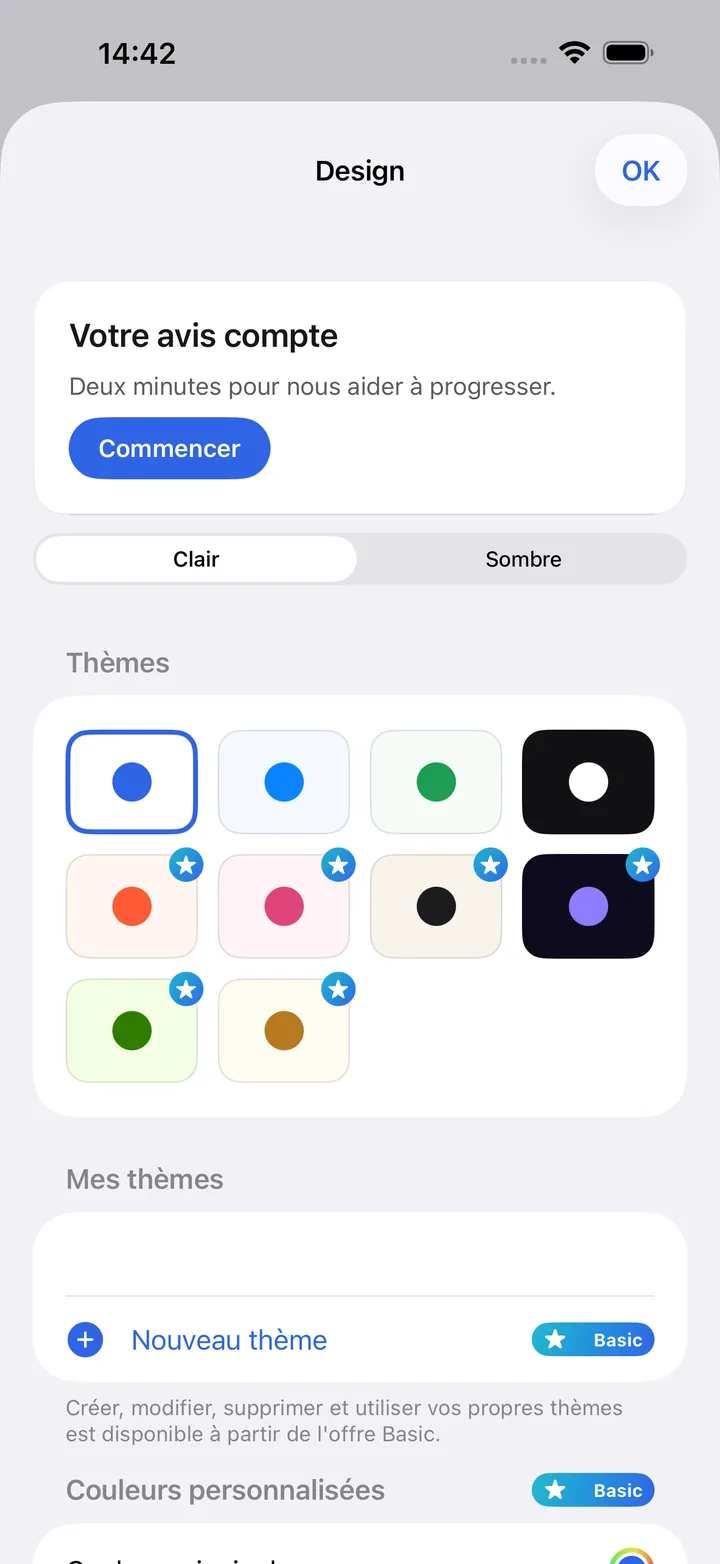 Le choix des thèmes de couleur d'un formulaire dans Kivoform